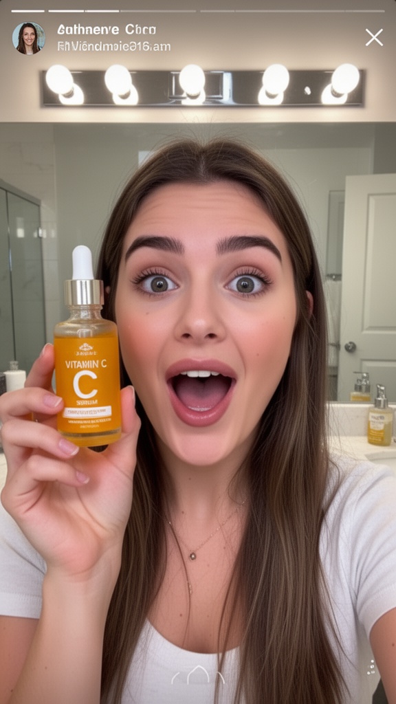 UGC creator ad β vitamin C serum