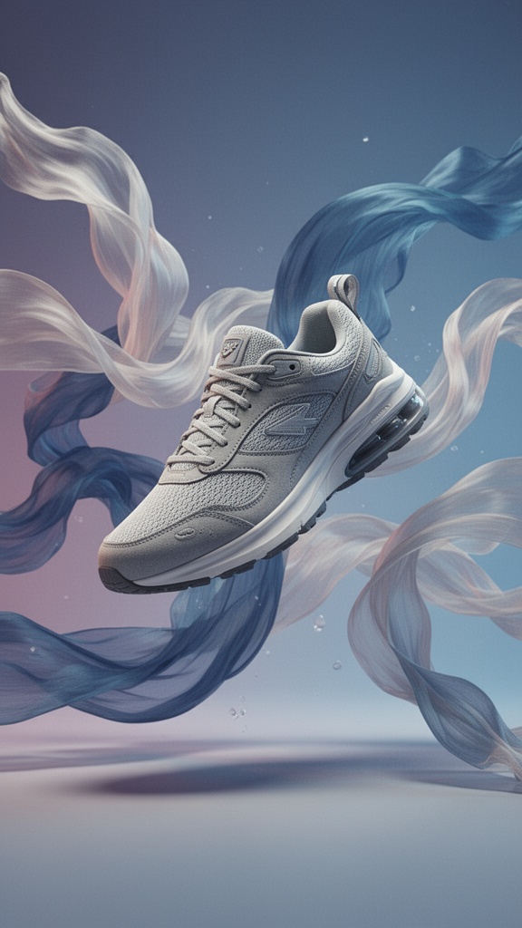 CGI floating sneaker hero shot